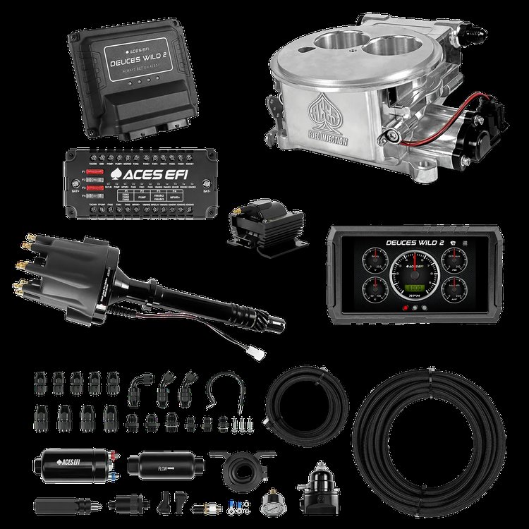 Complete Deuces Wild 2 EFI Conversion Kit for 2300-Flange Intake Manifolds [Polished]