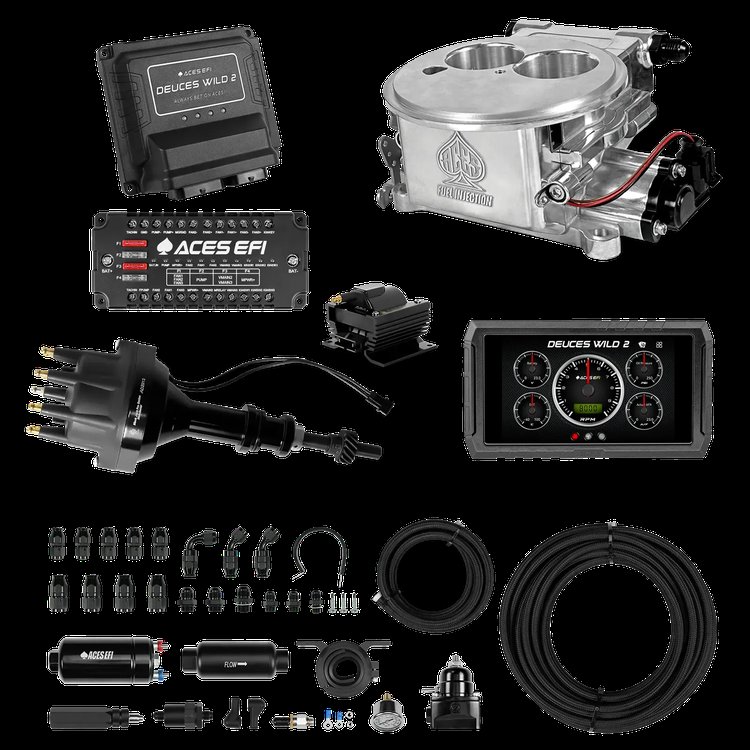 Complete Deuces Wild 2 EFI Conversion Kit for 2300-Flange Intake Manifolds [Polished]