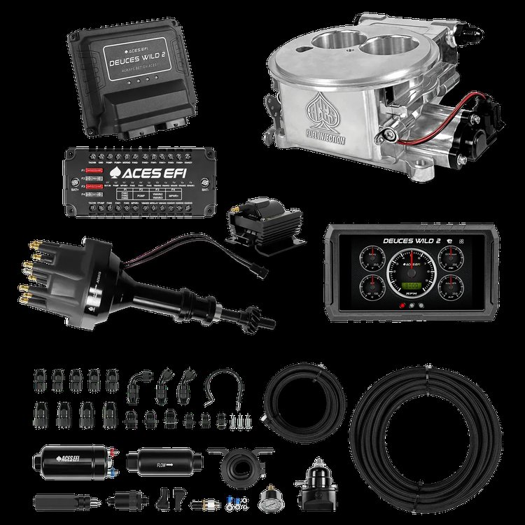 Complete Deuces Wild 2 EFI Conversion Kit for 2300-Flange Intake Manifolds [Polished]