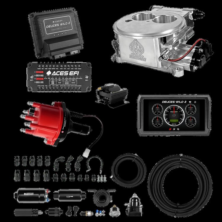 Complete Deuces Wild 2 EFI Conversion Kit for 2300-Flange Intake Manifolds [Polished]
