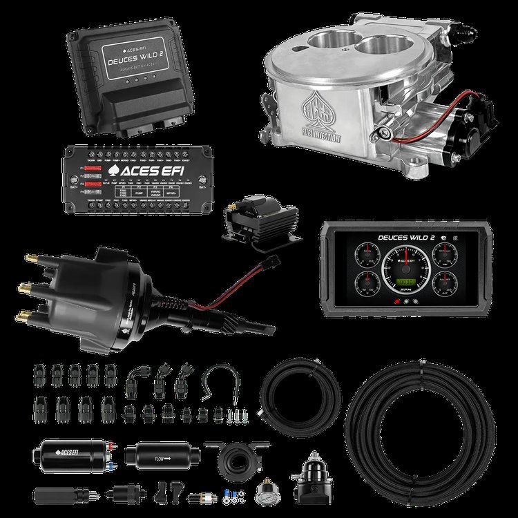 Complete Deuces Wild 2 EFI Conversion Kit for 2300-Flange Intake Manifolds [Polished]