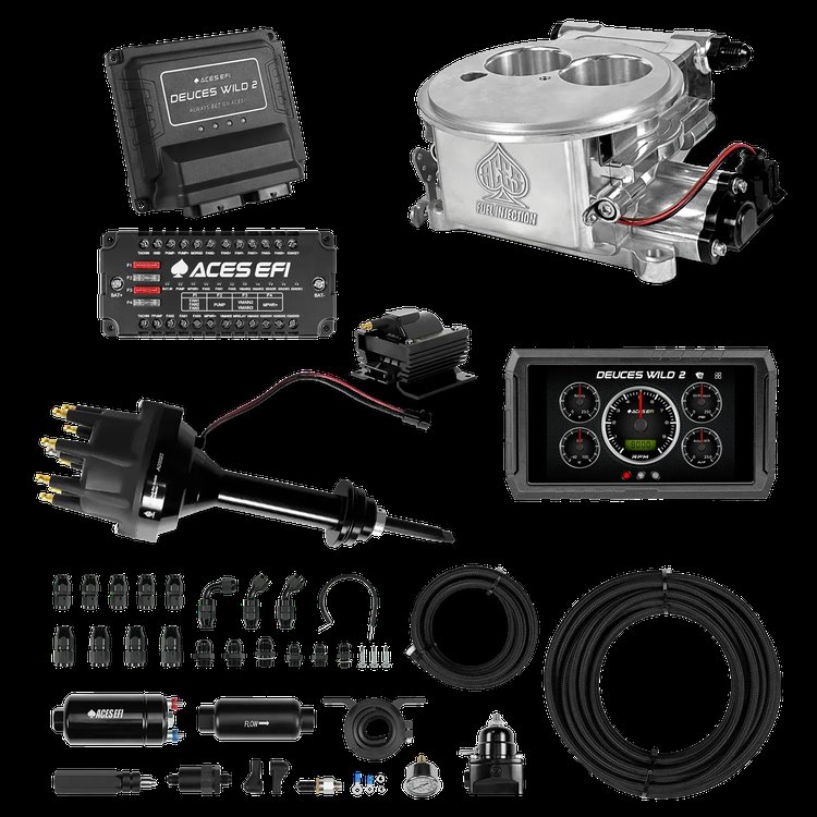 Complete Deuces Wild 2 EFI Conversion Kit for 2300-Flange Intake Manifolds [Polished]