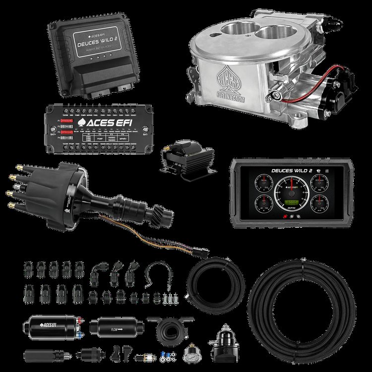 Complete Deuces Wild 2 EFI Conversion Kit for 2300-Flange Intake Manifolds [Polished]