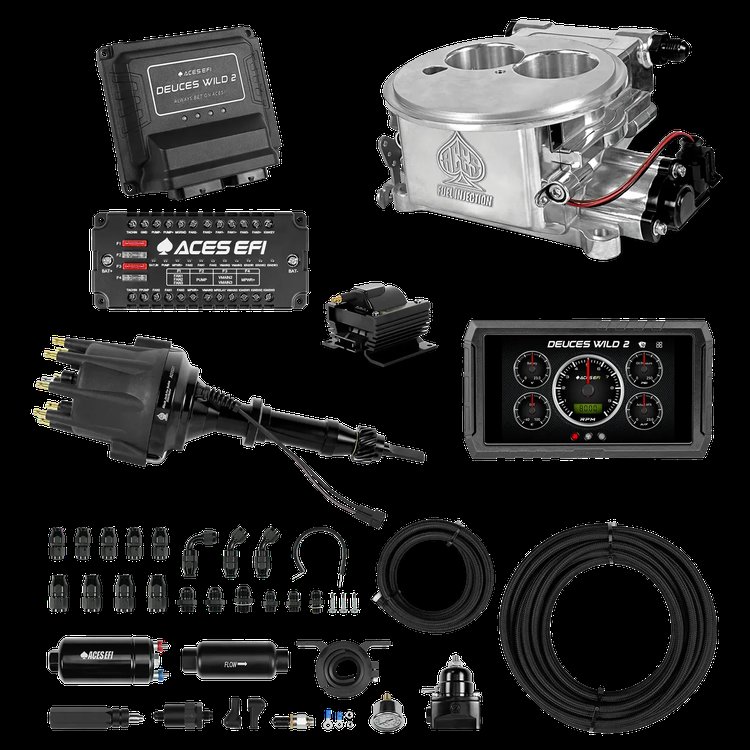 Complete Deuces Wild 2 EFI Conversion Kit for 2300-Flange Intake Manifolds [Polished]