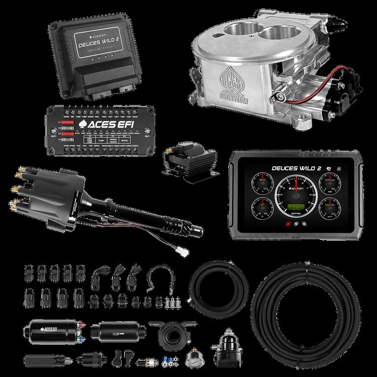 Complete Deuces Wild 2 EFI Conversion Kit for 2300-Flange Intake Manifolds [Polished]