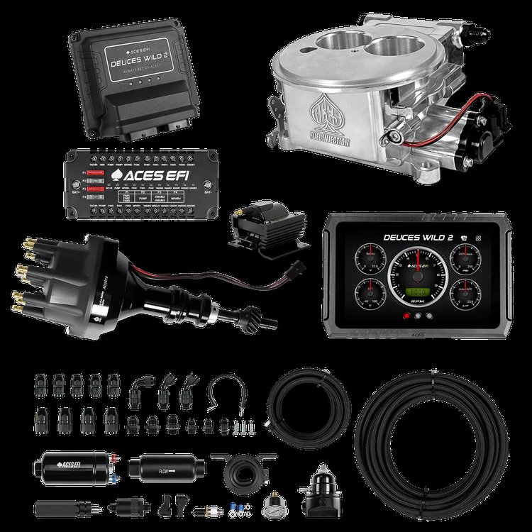 Complete Deuces Wild 2 EFI Conversion Kit for 2300-Flange Intake Manifolds [Polished]