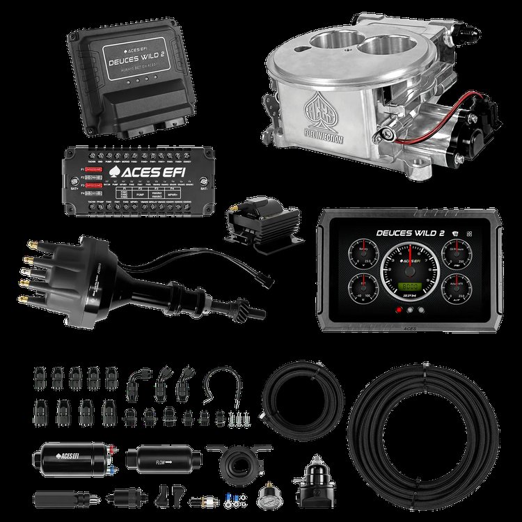 Complete Deuces Wild 2 EFI Conversion Kit for 2300-Flange Intake Manifolds [Polished]