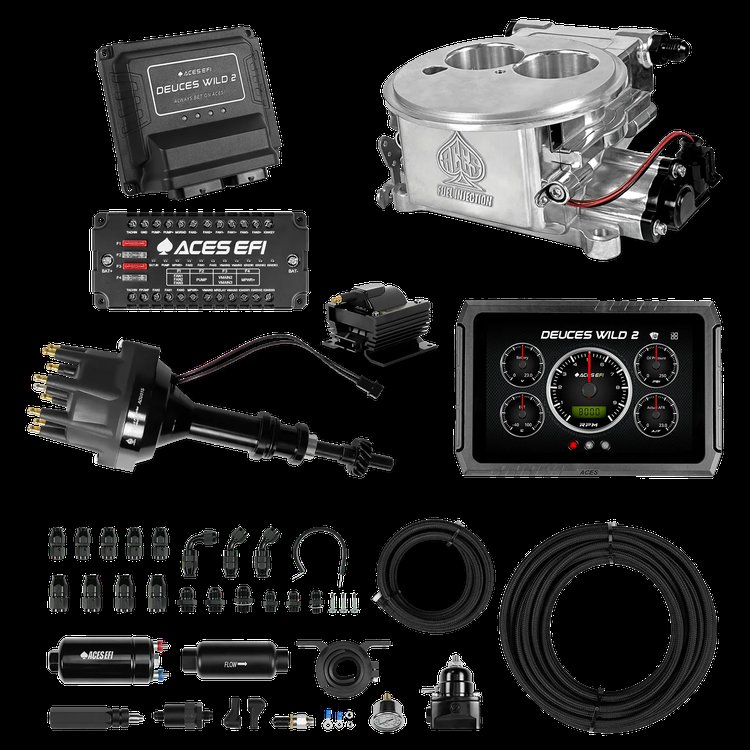 Complete Deuces Wild 2 EFI Conversion Kit for 2300-Flange Intake Manifolds [Polished]