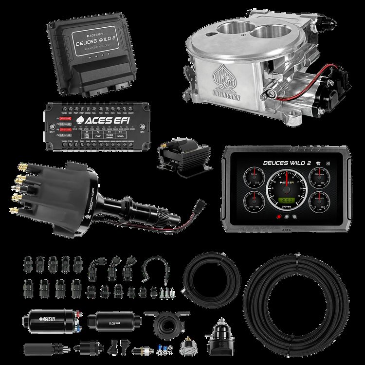 Complete Deuces Wild 2 EFI Conversion Kit for 2300-Flange Intake Manifolds [Polished]