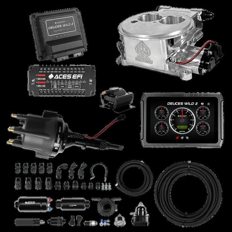 Complete Deuces Wild 2 EFI Conversion Kit for 2300-Flange Intake Manifolds [Polished]