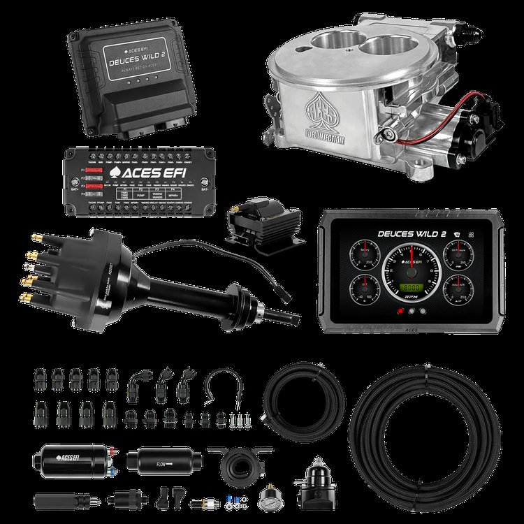 Complete Deuces Wild 2 EFI Conversion Kit for 2300-Flange Intake Manifolds [Polished]