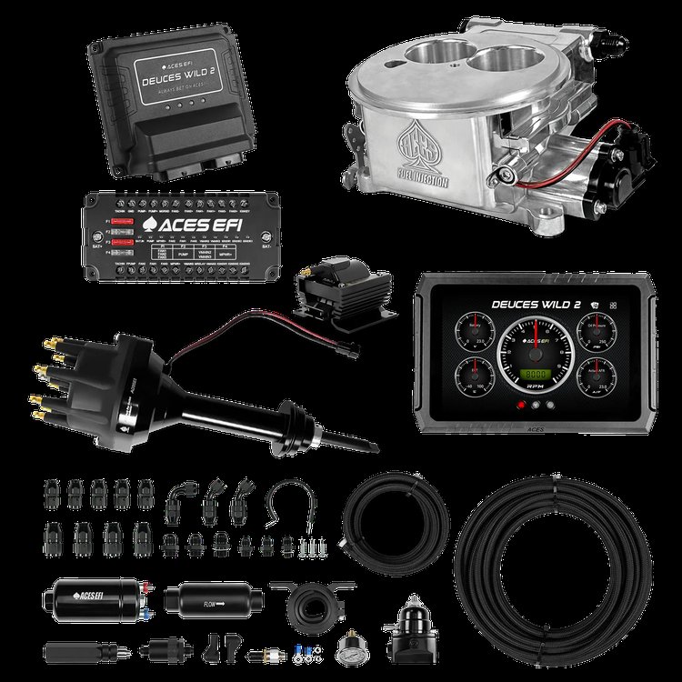 Complete Deuces Wild 2 EFI Conversion Kit for 2300-Flange Intake Manifolds [Polished]