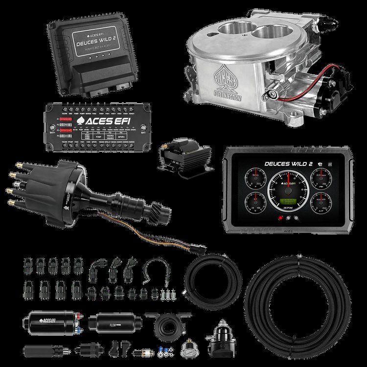 Complete Deuces Wild 2 EFI Conversion Kit for 2300-Flange Intake Manifolds [Polished]