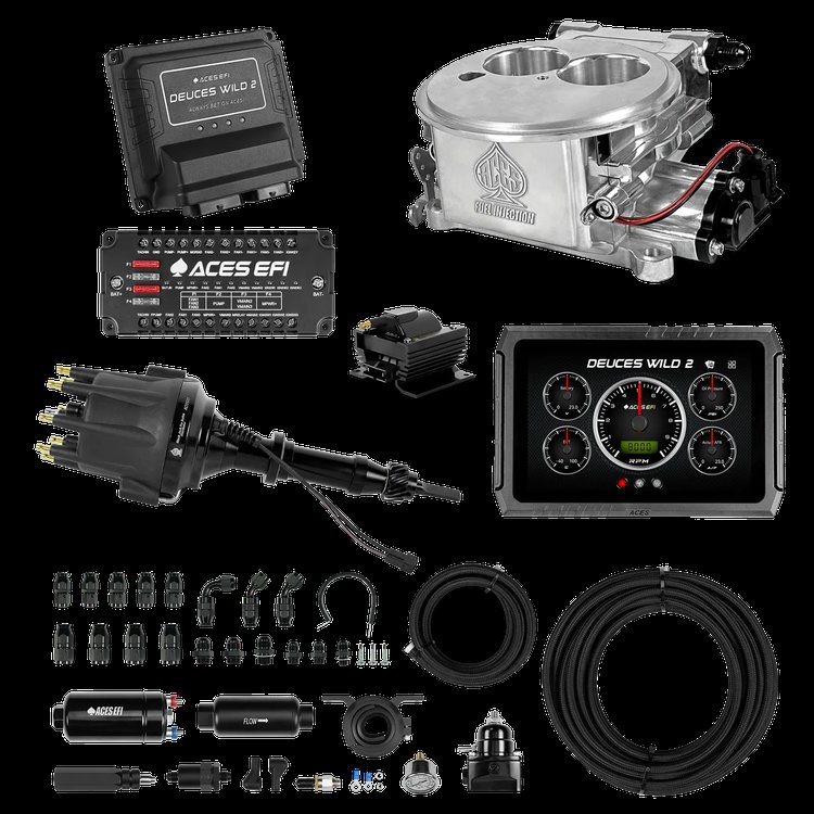 Complete Deuces Wild 2 EFI Conversion Kit for 2300-Flange Intake Manifolds [Polished]