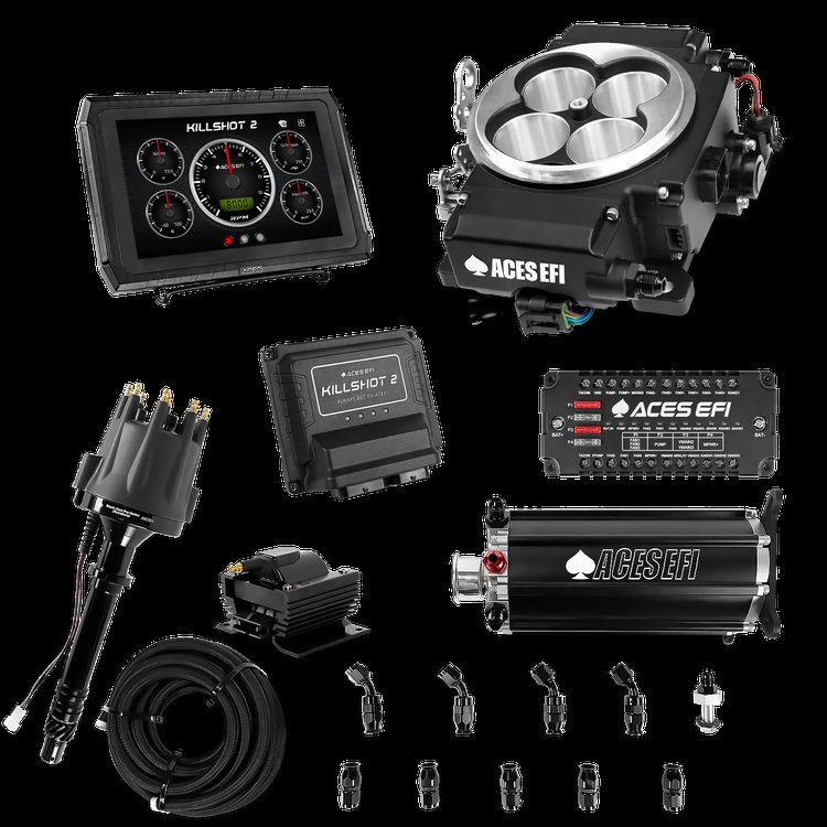 Complete Killshot 2 Pro EFI Conversion Kit for 4150-Flange Intake Manifolds [Black]