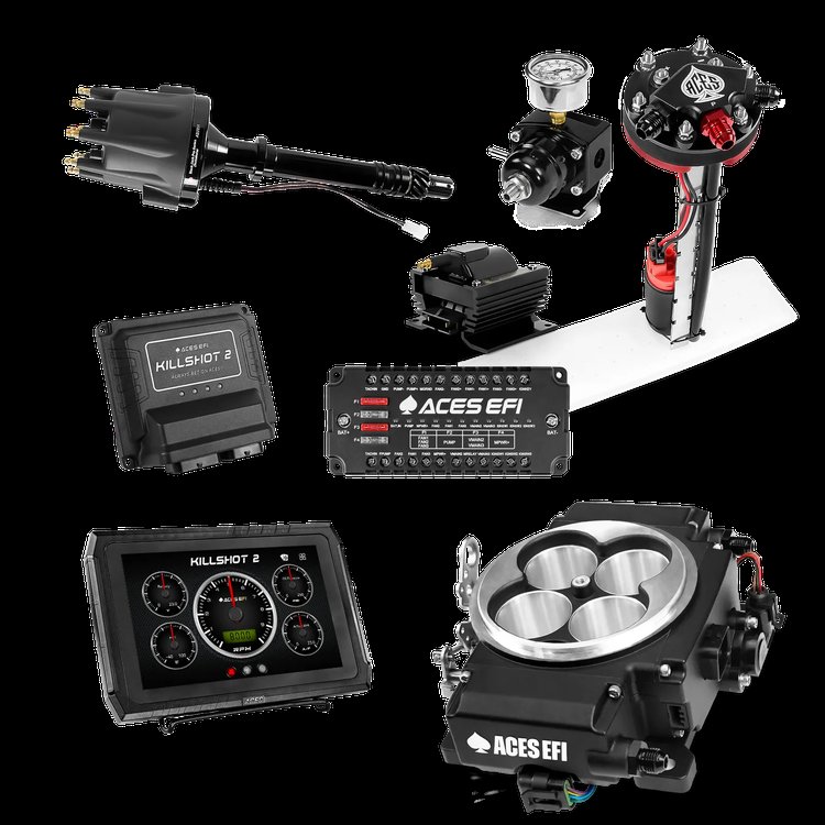 Complete Killshot 2 Pro EFI Conversion Kit for 4150-Flange Intake Manifolds [Black]