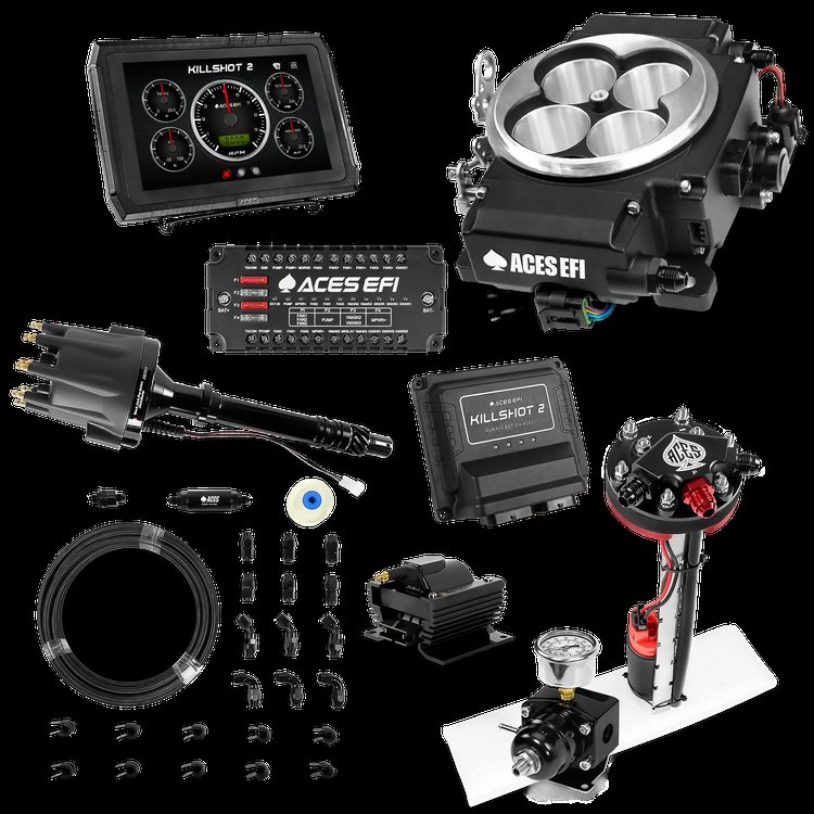 Complete Killshot 2 Pro EFI Conversion Kit for 4150-Flange Intake Manifolds [Black]
