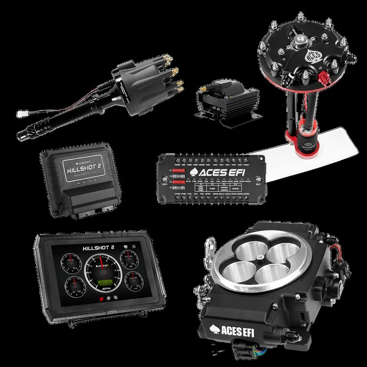 Complete Killshot 2 Pro EFI Conversion Kit for 4150-Flange Intake Manifolds [Black]