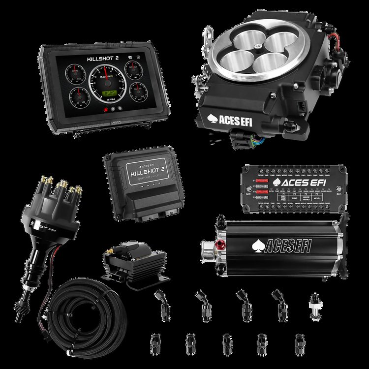 Complete Killshot 2 Pro EFI Conversion Kit for 4150-Flange Intake Manifolds [Black]