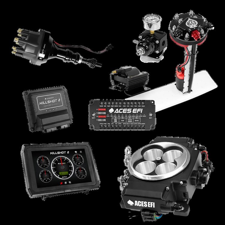 Complete Killshot 2 Pro EFI Conversion Kit for 4150-Flange Intake Manifolds [Black]