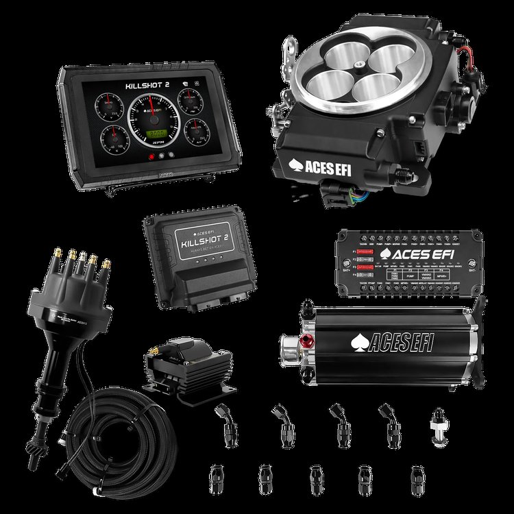 Complete Killshot 2 Pro EFI Conversion Kit for 4150-Flange Intake Manifolds [Black]