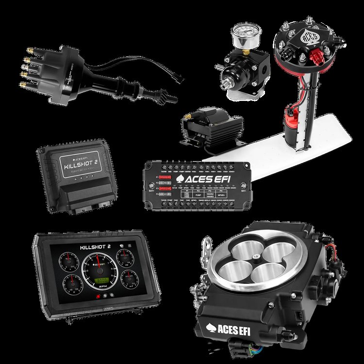 Complete Killshot 2 Pro EFI Conversion Kit for 4150-Flange Intake Manifolds [Black]