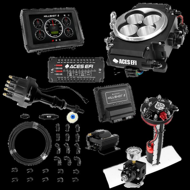 Complete Killshot 2 Pro EFI Conversion Kit for 4150-Flange Intake Manifolds [Black]