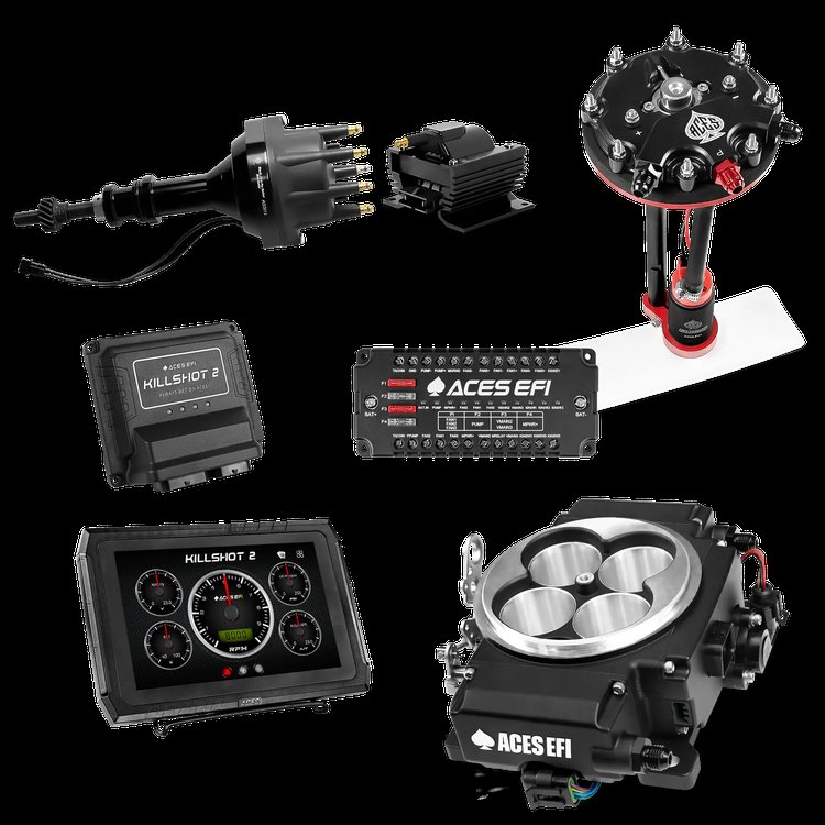 Complete Killshot 2 Pro EFI Conversion Kit for 4150-Flange Intake Manifolds [Black]