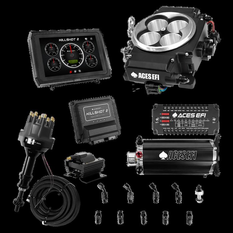 Complete Killshot 2 Pro EFI Conversion Kit for 4150-Flange Intake Manifolds [Black]