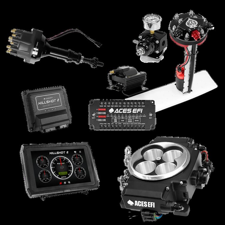 Complete Killshot 2 Pro EFI Conversion Kit for 4150-Flange Intake Manifolds [Black]