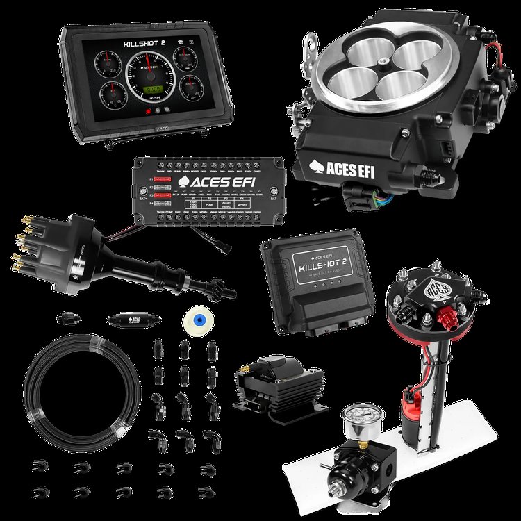 Complete Killshot 2 Pro EFI Conversion Kit for 4150-Flange Intake Manifolds [Black]
