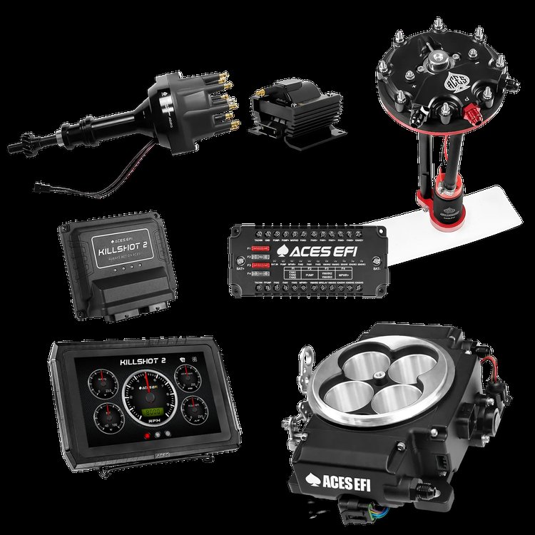 Complete Killshot 2 Pro EFI Conversion Kit for 4150-Flange Intake Manifolds [Black]