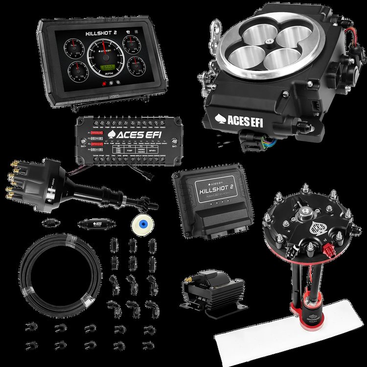 Complete Killshot 2 Pro EFI Conversion Kit for 4150-Flange Intake Manifolds [Black]