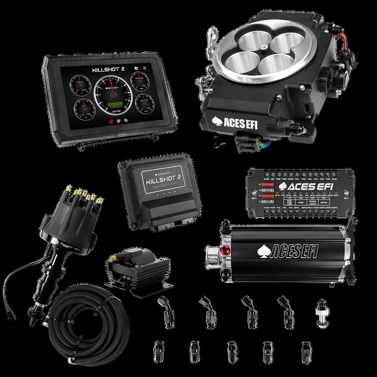 Complete Killshot 2 Pro EFI Conversion Kit for 4150-Flange Intake Manifolds [Black]