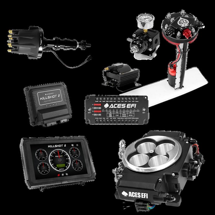 Complete Killshot 2 Pro EFI Conversion Kit for 4150-Flange Intake Manifolds [Black]