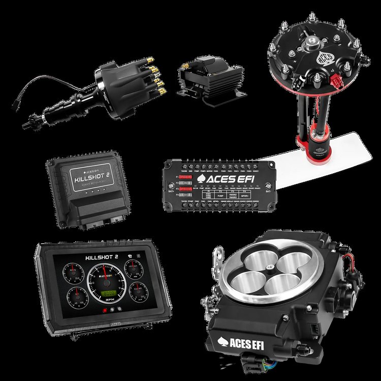 Complete Killshot 2 Pro EFI Conversion Kit for 4150-Flange Intake Manifolds [Black]