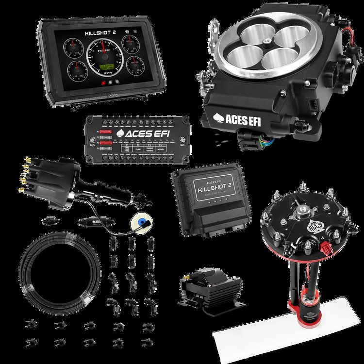 Complete Killshot 2 Pro EFI Conversion Kit for 4150-Flange Intake Manifolds [Black]