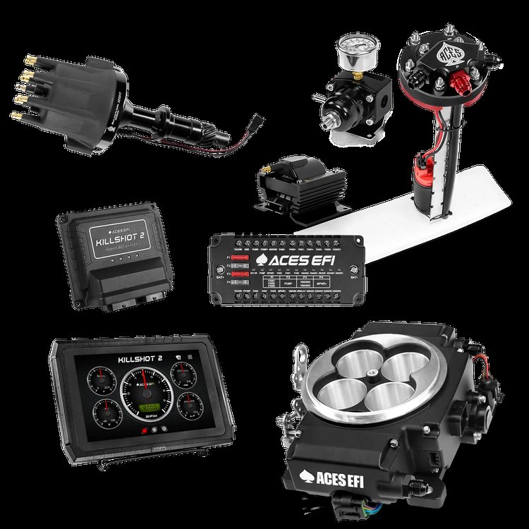 Complete Killshot 2 Pro EFI Conversion Kit for 4150-Flange Intake Manifolds [Black]