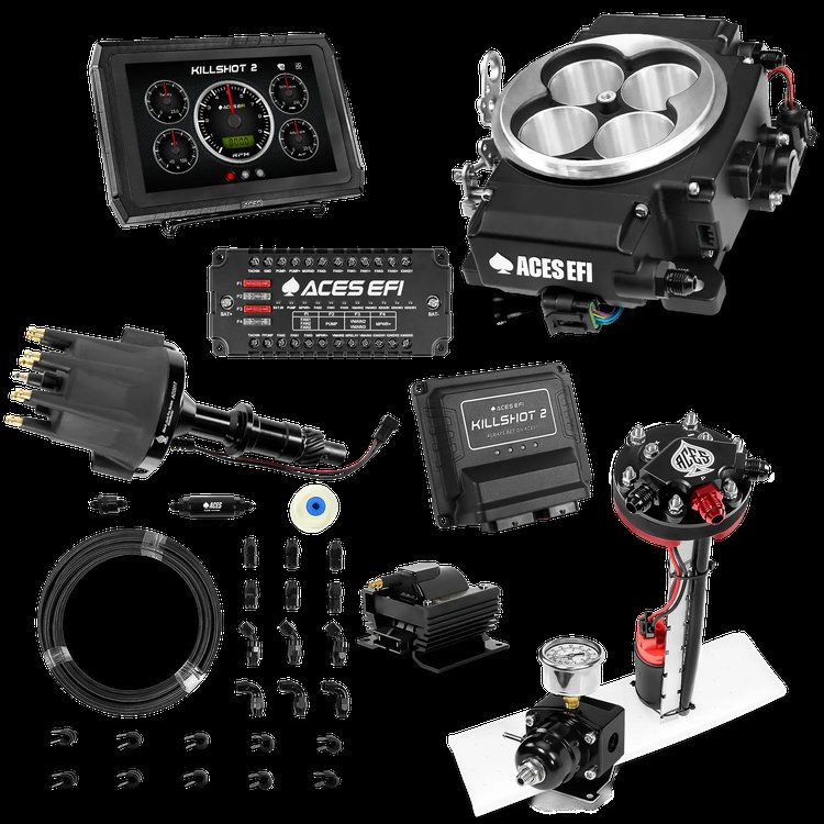 Complete Killshot 2 Pro EFI Conversion Kit for 4150-Flange Intake Manifolds [Black]