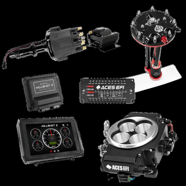Complete Killshot 2 Pro EFI Conversion Kit for 4150-Flange Intake Manifolds [Black]