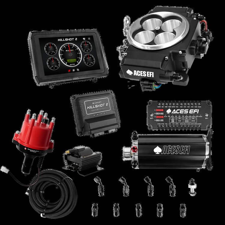 Complete Killshot 2 Pro EFI Conversion Kit for 4150-Flange Intake Manifolds [Black]