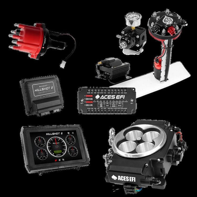 Complete Killshot 2 Pro EFI Conversion Kit for 4150-Flange Intake Manifolds [Black]