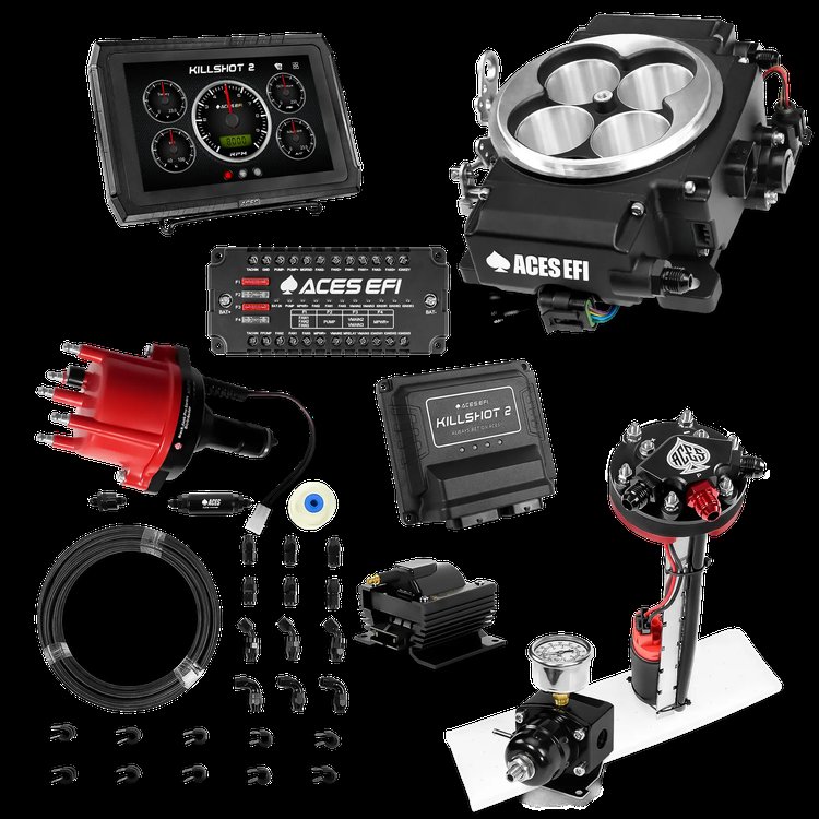 Complete Killshot 2 Pro EFI Conversion Kit for 4150-Flange Intake Manifolds [Black]