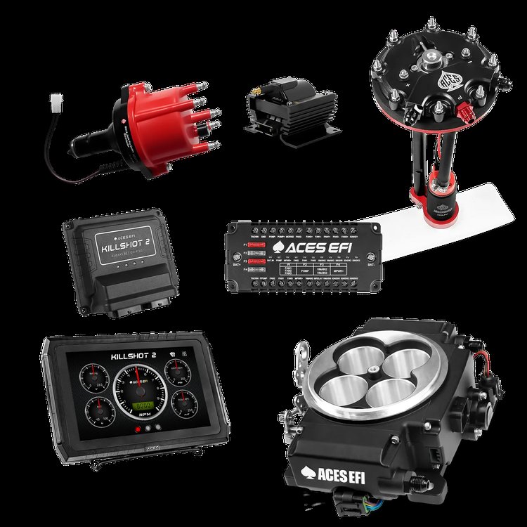 Complete Killshot 2 Pro EFI Conversion Kit for 4150-Flange Intake Manifolds [Black]