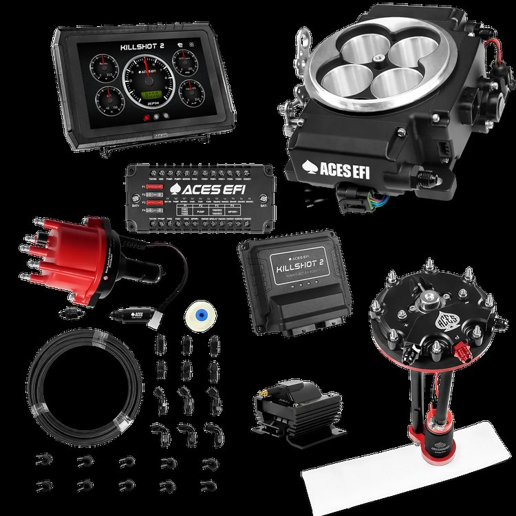 Complete Killshot 2 Pro EFI Conversion Kit for 4150-Flange Intake Manifolds [Black]