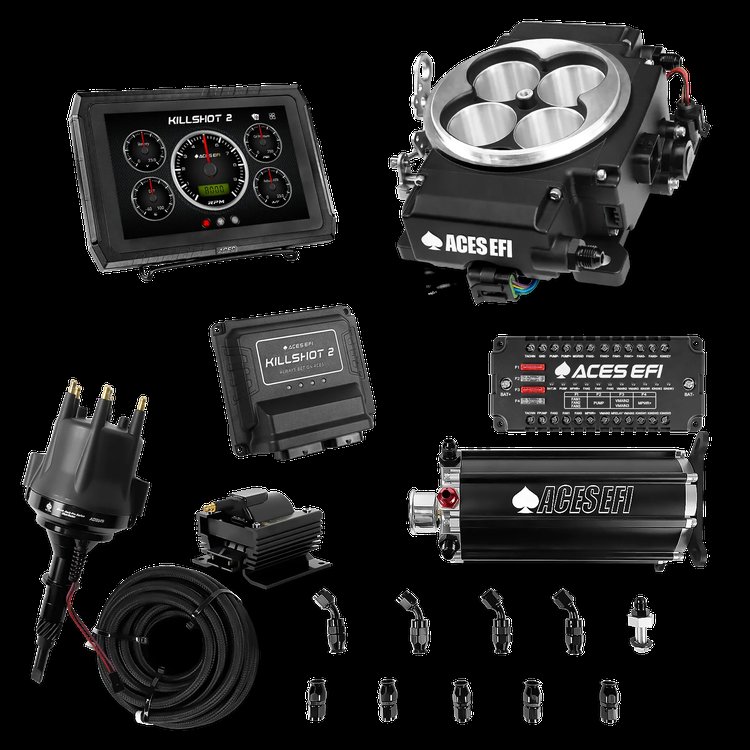 Complete Killshot 2 Pro EFI Conversion Kit for 4150-Flange Intake Manifolds [Black]