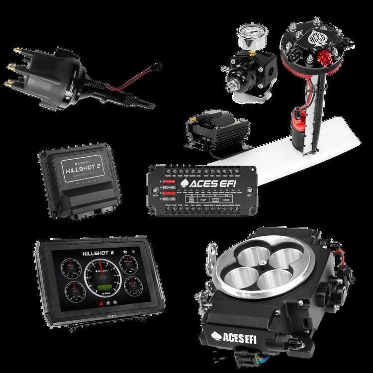 Complete Killshot 2 Pro EFI Conversion Kit for 4150-Flange Intake Manifolds [Black]
