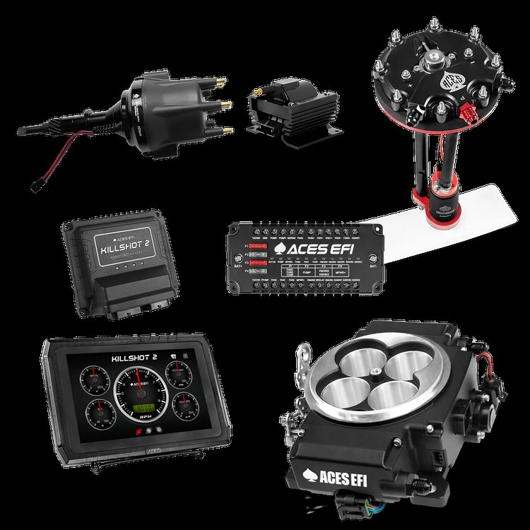 Complete Killshot 2 Pro EFI Conversion Kit for 4150-Flange Intake Manifolds [Black]