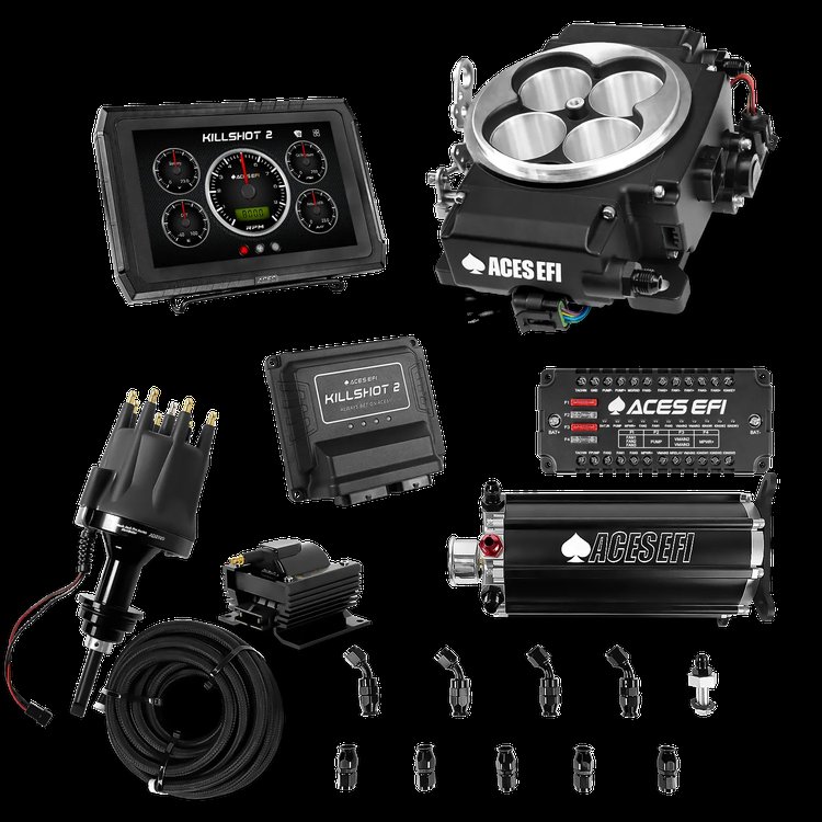 Complete Killshot 2 Pro EFI Conversion Kit for 4150-Flange Intake Manifolds [Black]