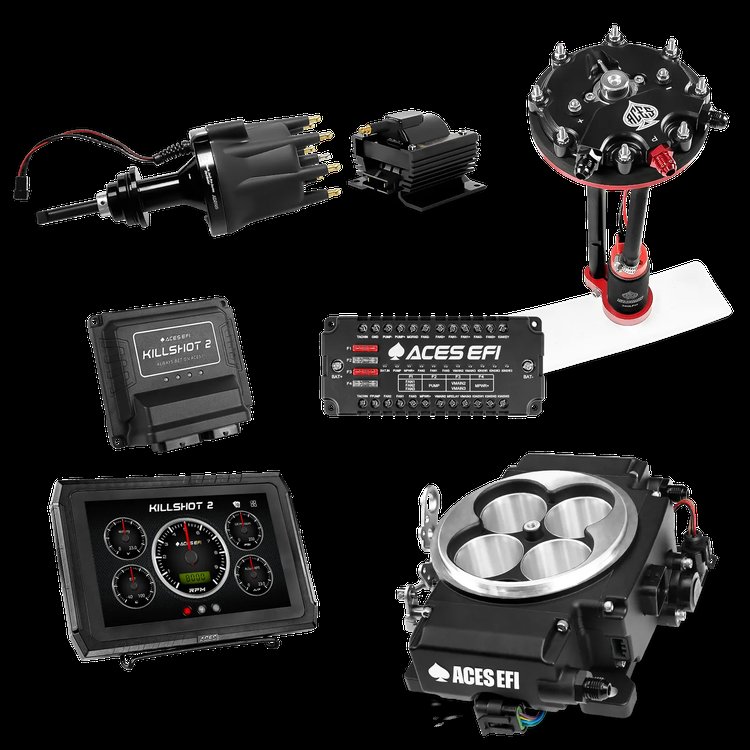 Complete Killshot 2 Pro EFI Conversion Kit for 4150-Flange Intake Manifolds [Black]